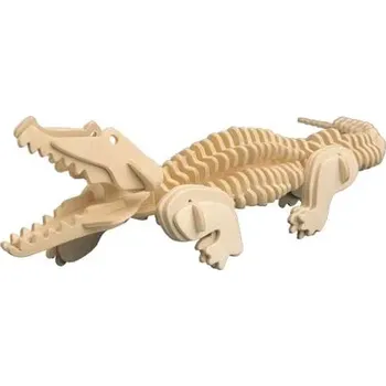 3D puzzle Woodcraft dřevěné 3D puzzle krokodýl, 94 dílků