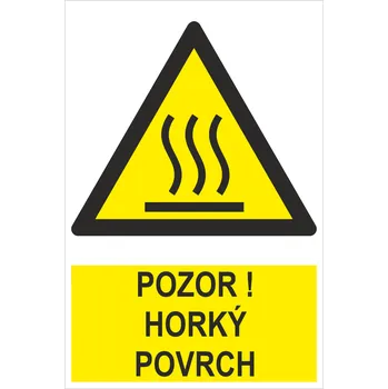 Pozor horký povrch - ISO 7010 samolepící vinylová fólie 300x200 mm