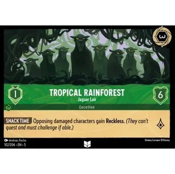 Sběratelská karetní hra Lorcana SSK 102/204 Tropical Rainforest - Jaguar Lair - Shimmering Skies Stav: Near Mint, Verze: NORMAL
