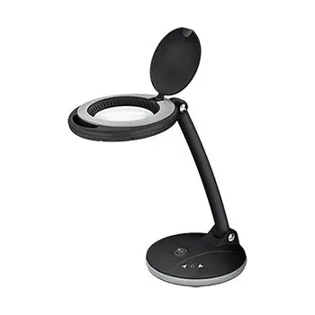 Stojací lampa goobay Stolní lampa s lupou, 100mm, 3 dioprie, stmívatelné LED osvětlení 6W, stojánek, černá (65576) - 40.92.0363