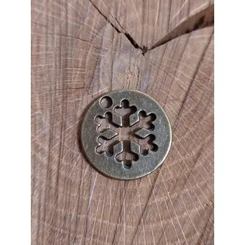 Přívěsek Přívěsek vločka Ø23 mm barva staromosaz