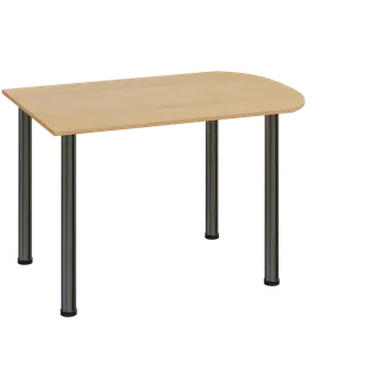 Stolová podnož EJ 28 - 12 přístavba jednací, kovová podnož chrom, síla desky 25 mm, široká 1200 mm, javor horský