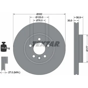 Brzdový kotouč Brzdový kotouč TEXTAR 92307705