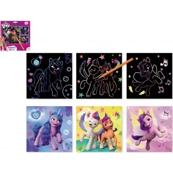 vyškrabávací obrázek Škrabací obrázek barevný My little Pony 3ks Bonaparte