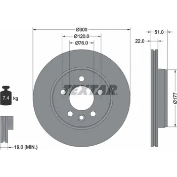 Brzdový kotouč Brzdový kotouč TEXTAR (92288503)