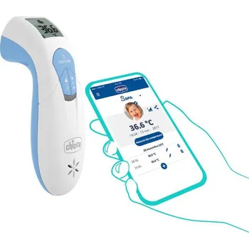 CHICCO Digitální infračervený teploměr Thermo Family Bluetooth 12x6x17 modrá