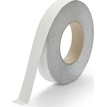Výstražná páska Bílá korundová protiskluzová páska FLOMA Standard - 18,3 m x 2,5 cm a tloušťka 0,7 mm (80081043) FLOMAT
