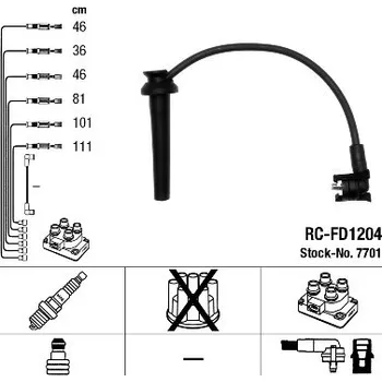 Zapalovací kabel Sada kabelu pro zapalování NGK (7701)
