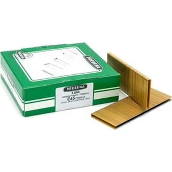 Průmyslová sponka Prebena E-45 CNK HA - Spony do sponkovačky výška 45 mm šíře 5,7 mm, (bal. 3 000ks)
