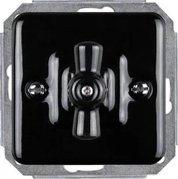 vypínač Elhard Hranatý keramický otočný vypínač č.7, černý