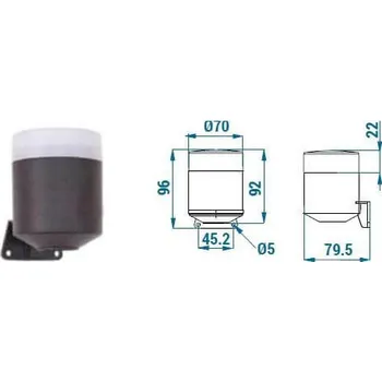 Maják Mini RGB LED maják 70 mm se sirénou TERMWL0500