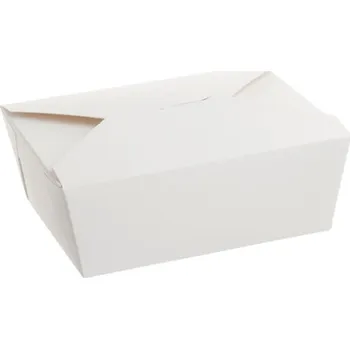 Jednorázové nádobí VIBAL Krabice papírové bílá 1200ml 175x140x63m 50ks/4bal