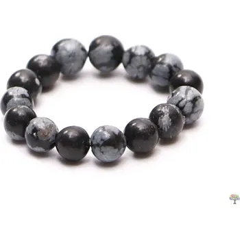 Prsten Magieprirody.cz Prsten Obsidián vločkový - 4 mm kuličky #27 - z přírodních kamenů