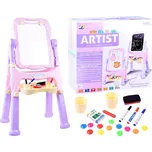 Oboustranná tabule 2v1 magnetická křídová Růžová