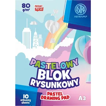 Papír ASTRAPAP Pastelové barevné papíry A3, 10 listů, 80g/m2, 106022002