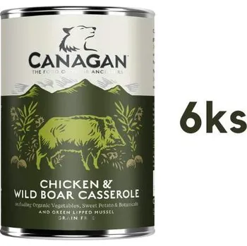 Krmivo pro psa Canagan Kuřecí a kančí 6 x 400g
