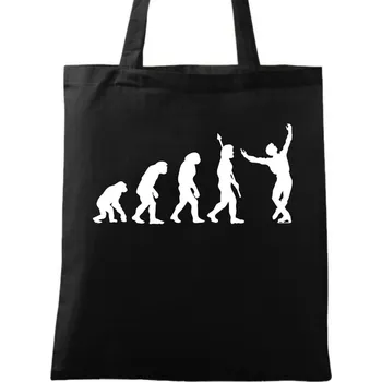 Nákupní taška Bavlněná taška Evoluce krasobruslení (Barva: Černá)