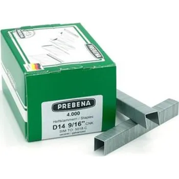Průmyslová sponka Prebena D-14 CNK - Spony do sponkovačky výška 14 mm šíře 12,5 mm (bal. 4 000ks)
