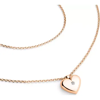 Náhrdelník Dámský náhrdelník růžové zlato 585/1000 přírodní diamant 0.012 ct G/SI srdce 140019-NH02-CV-DIA délka 40 cm