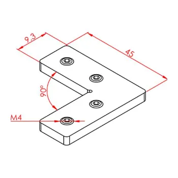 Příslušenství k 3D tiskárně Spojka profilů 90° - tvar L, více variant 20 mm