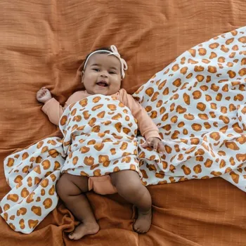 látková plena Tommy Lise Bavlněná mušelínová plena 120x120cm White Leopard