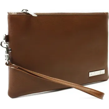Obal na doklad Hnědá dámská kožená etue s poutkem