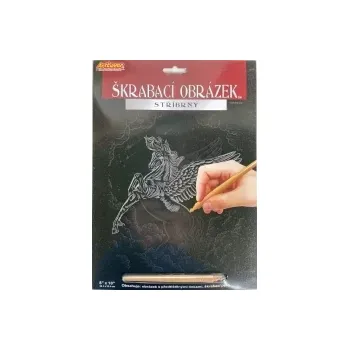 omalovánky Škrabací obrázek stříbrný 20x25 cm Pegas 1