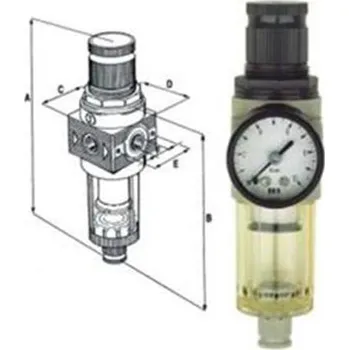 Dílna Schneider D225027 - Ventil redukční 1/4", FDM 1/4 W, odlučovač, manometr