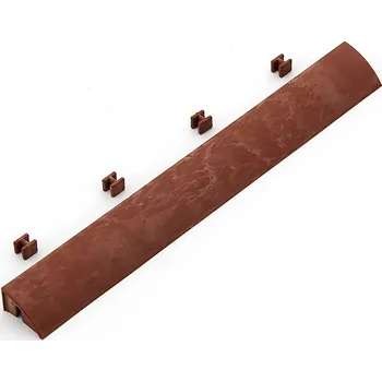 Hnědý plastový nájezd pro terasovou dlažbu Linea Easy - 39 x 4,5 x 2,5 cm (80070011) FLOMAT
