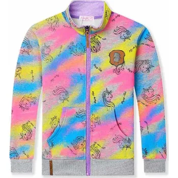 Dívčí mikina DÍVČÍ MIKINA ZATEPLENÁ DUHOVÝ JEDNOROŽEC, velikost 98 - 128 Barva: Šedomodrá, Velikost: 98