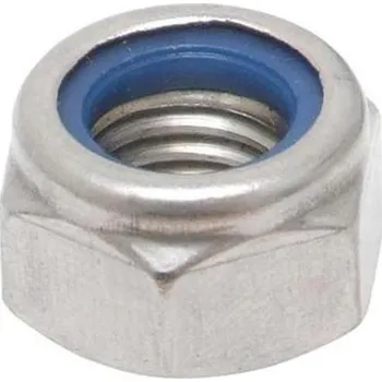 Matice Matice M 6 šestihranná samojistná s nekovovou vložkou DIN 982, ocel tř. 8.8, povrch zinek bílý, (100ks)