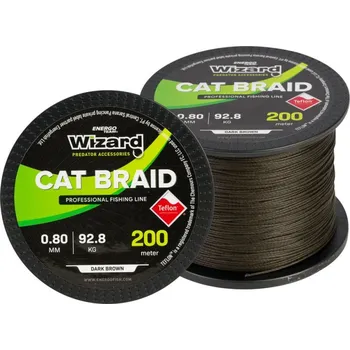 Wizard pletená šňůra Cat Braid tmavě hnědá 200 m průměr: 0,40mm/47,3kg