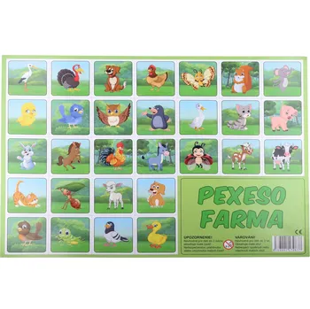 Pexeso Pexeso Farma – kreslená zvířátka