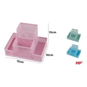 Set školních potřeb Organizer na biurko siatkowy metal 15x10cm MIX