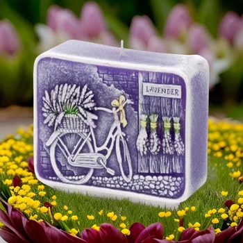 Svíčka Vonná svíčka Levandule - Kolo obdélník