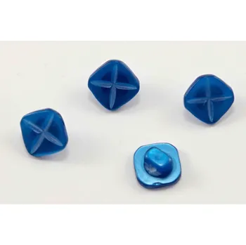 Knoflík Knoflík se spodním přišitím, čtvereček - modrá - rozměr 0,9 cm