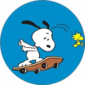 Jedlá dekorace na dort Jedlý papír Snoopy na skateboardu 19,5 cm
