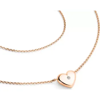 Náhrdelník Dámský náhrdelník růžové zlato 585/1000 přírodní diamant 0.012 ct G/SI srdce 140019-NH01-CV-DIA délka 42 cm