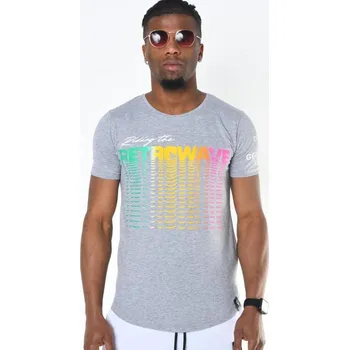 Pánské tričko Pánské tričko krátký rukáv RETROWAVE šedé, VELIKOST M