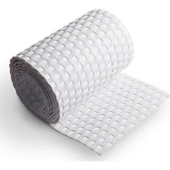 umělá květina Bílý plastový ratanový stínicí pás "umělý ratan" - délka 255 cm, výška 19 cm (81111390) FLOMAT