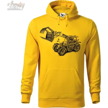 Pánská mikina Mikina - JCB 500 - teleskopický manipulátor Barva: Žlutá (04), Velikost: L, Střih: Pánské