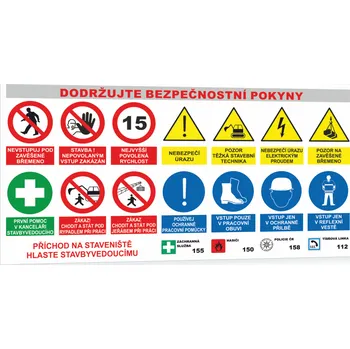 Traiva s.r.o. Bezpečnostní tabule na stavbu (banner)- Areál stavby Verze: 1000 x 520 mm tl. 1 mm - Kód: 16818