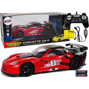 RC model auta LeanToys Sports Car Racing R/C 1:18 Corvette C6.R Red 2,4 G Lights