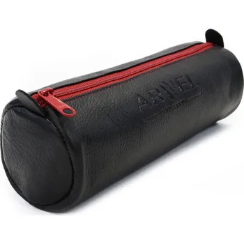 Penál Černočervený kožený jednokomorový penál