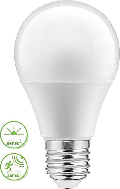 GTV LED žárovka LD-A60CM3-10W s pohybovým i soumrakovým čidlem