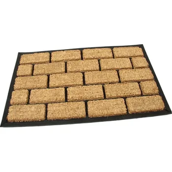 Rohožka Kokosová čisticí venkovní vstupní rohož FLOMA Rectangle - Bricks - délka 45 cm, šířka 75 cm, výška 2,2 cm (89897030) FLOMAT