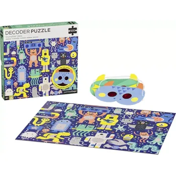 Puzzle Petit Collage puzzle Příšerky 100 dílků s 3D maskami