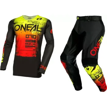 Moto dres a Motokrosový komplet ONEAL MAYHEM SCARZ V.24 černá/žlutá flou/červená velikost 34+L