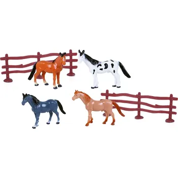 koně s ohradou – sada 4 koníků