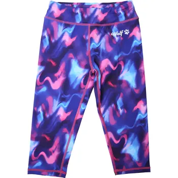 Dívčí oblečení Dívčí funkční 3/4 legíny - Wolf H2464, švestkově modrá / vzory Barva: Modrá, Velikost: 134